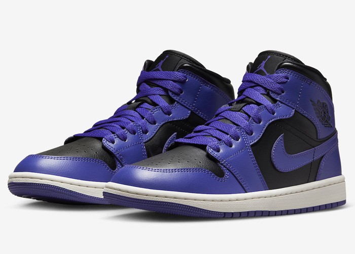 Air Jordan 1 Mid Purple Black - BQ6472-051